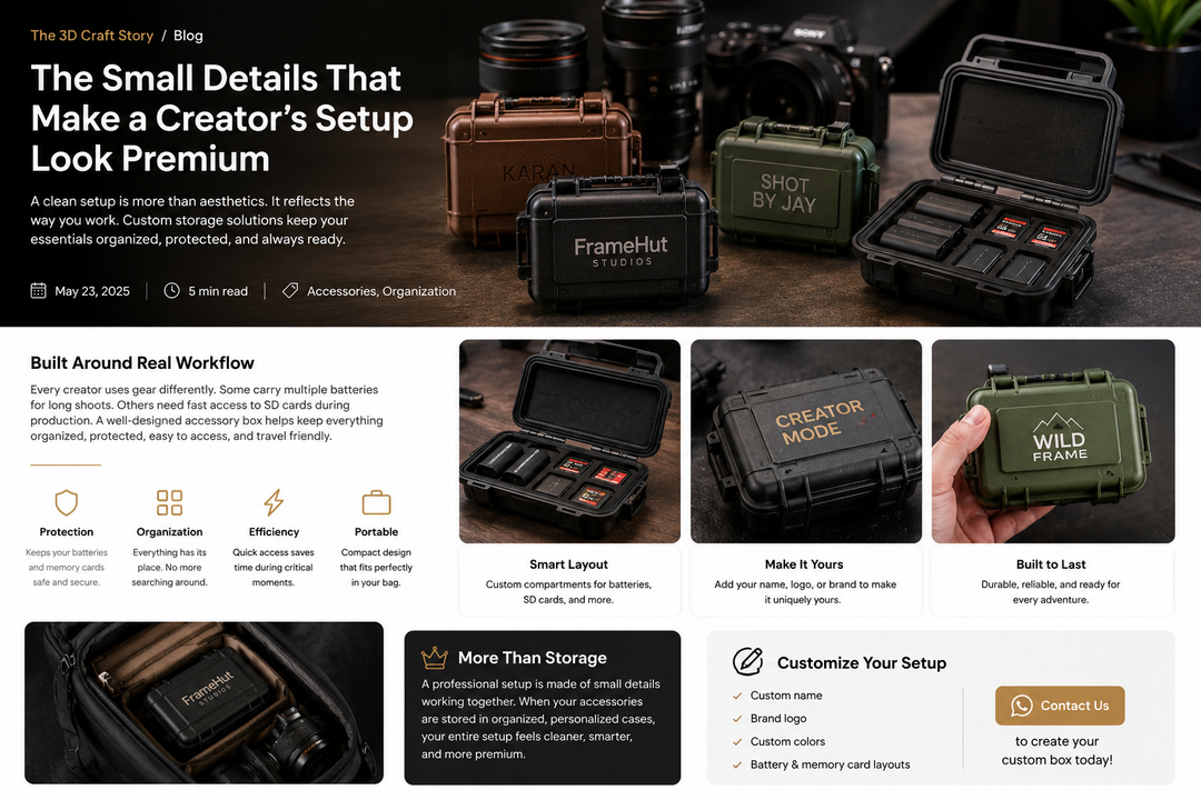 Custom Camera Battery & Memory Card Storage Box for Creators