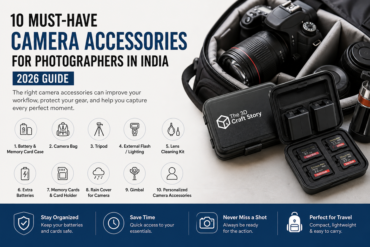 📸 10 Must-Have Camera Accessories for Photographers in India (2026 Guide)