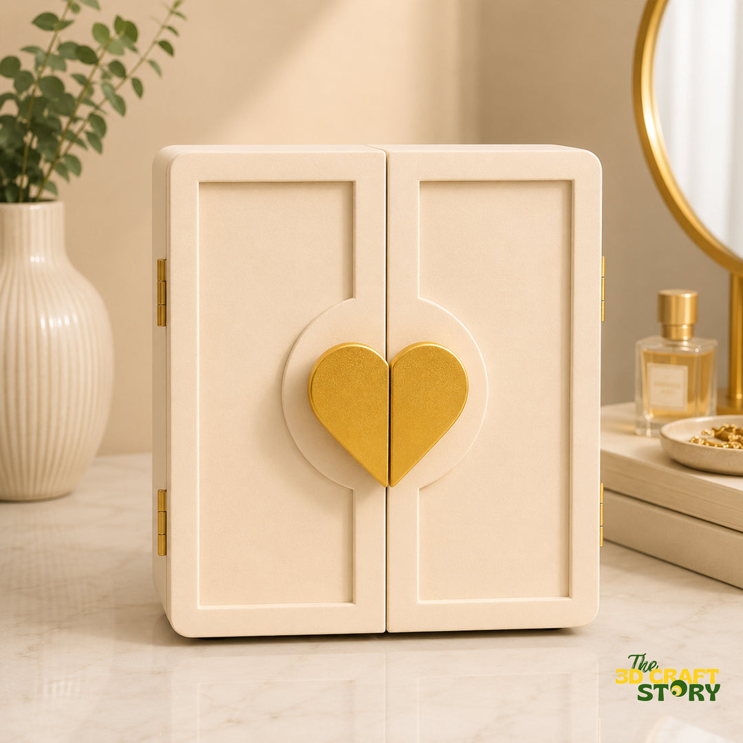 4 Drawer Jewelry Organizer Box with Ring Holders | Storage Cabinet for Rings, Earrings, Necklaces & Accessories