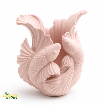 Betta Fish Pen Holder | Decorative Desk Organizer | Artistic Fish Vase