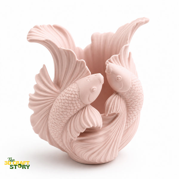 Betta Fish Pen Holder | Decorative Desk Organizer | Artistic Fish Vase