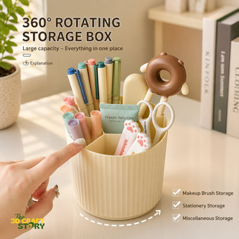 360° Rotating Makeup & Skincare Organizer | Large Capacity Cosmetic Storage Holder