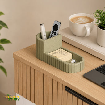 Modern Desktop Organizer Tray | Remote Control & Accessories Holder | 3D Printed Desk Organizer
