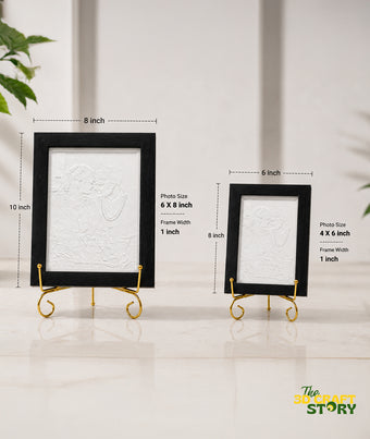 Custom LED Lithophane Photo Frame | RGB Light | Wooden Finish | Personalized Gift