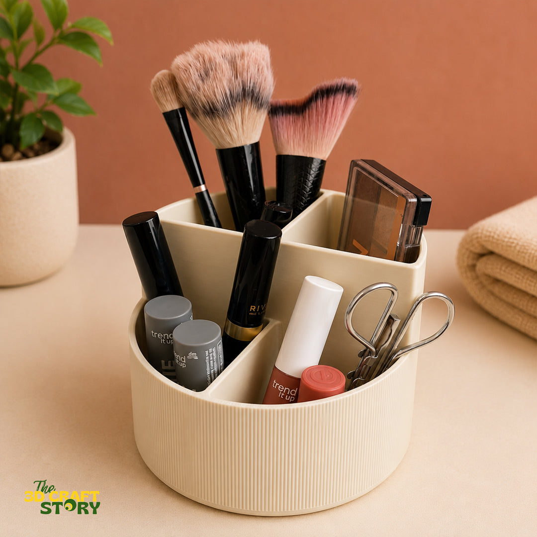 Multi-Compartment Desk Organizer | Makeup Brush Holder | Stationery Storage Organizer | 3D Printed Desk Accessory