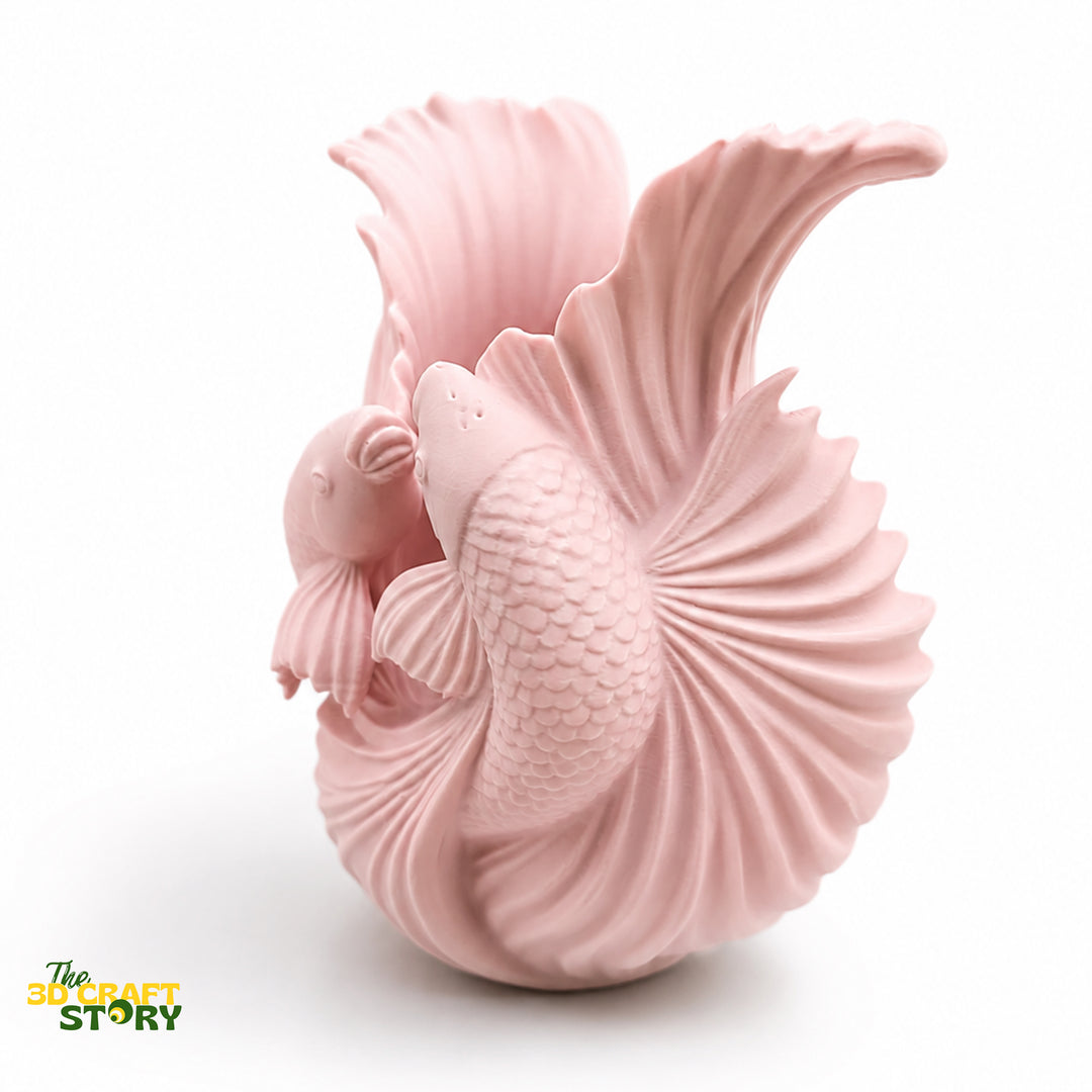 Betta Fish Pen Holder | Decorative Desk Organizer | Artistic Fish Vase