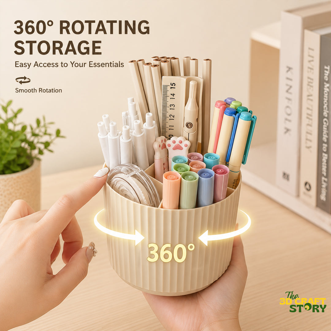 360° Rotating Makeup & Skincare Organizer | Large Capacity Cosmetic Storage Holder