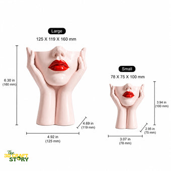 Face Shape Makeup Brush Holder | Decorative Cosmetic Organizer Vase