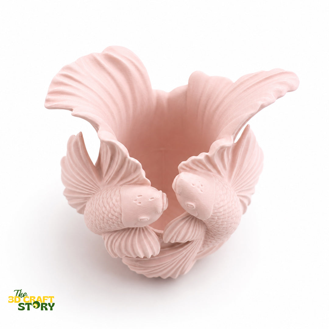 Betta Fish Pen Holder | Decorative Desk Organizer | Artistic Fish Vase