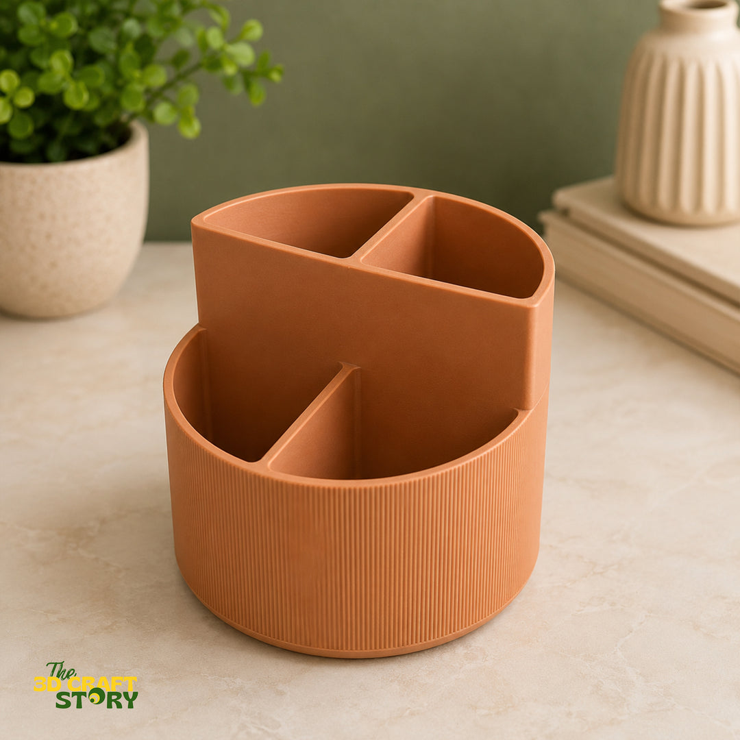 Multi-Compartment Desk Organizer | Makeup Brush Holder | Stationery Storage Organizer | 3D Printed Desk Accessory