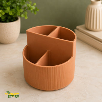 Multi-Compartment Desk Organizer | Makeup Brush Holder | Stationery Storage Organizer | 3D Printed Desk Accessory
