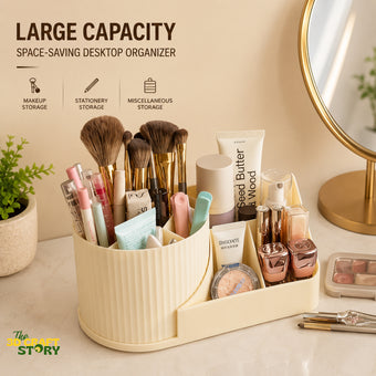360° Rotating Makeup & Skincare Organizer | Large Capacity Cosmetic Storage Holder