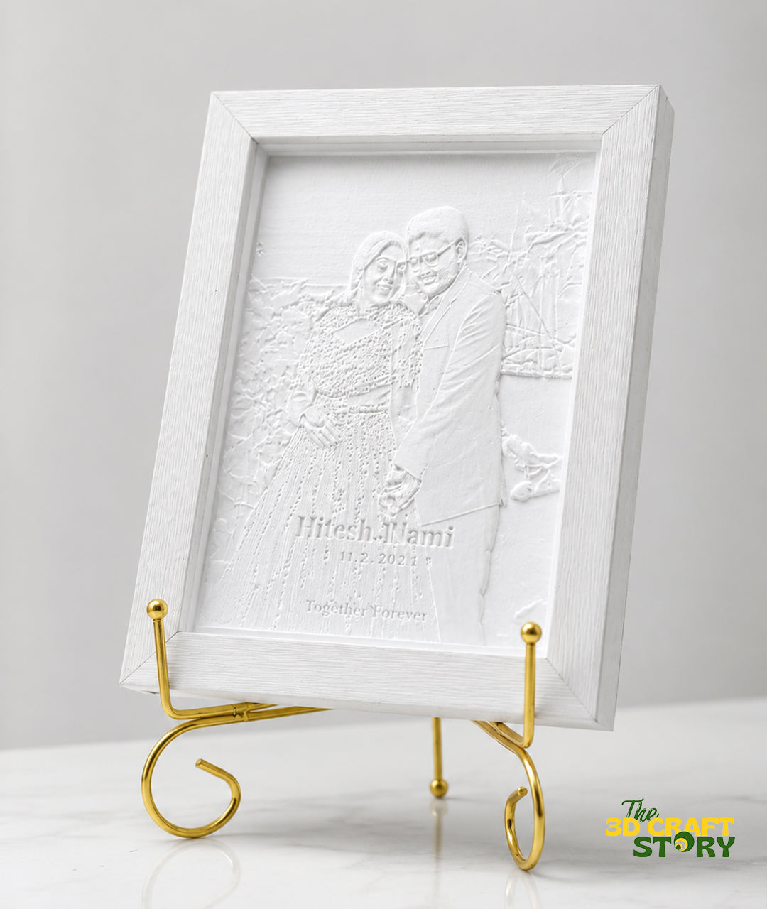 Custom LED Lithophane Photo Frame | RGB Light | Wooden Finish | Personalized Gift
